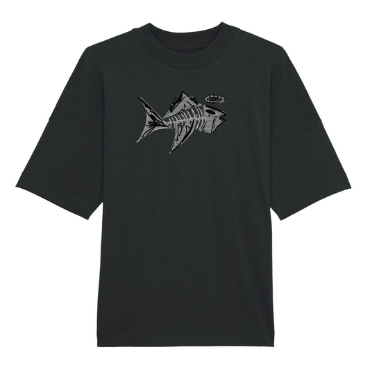 House of Mess: Fish Oversized Tee - Moon Soldier